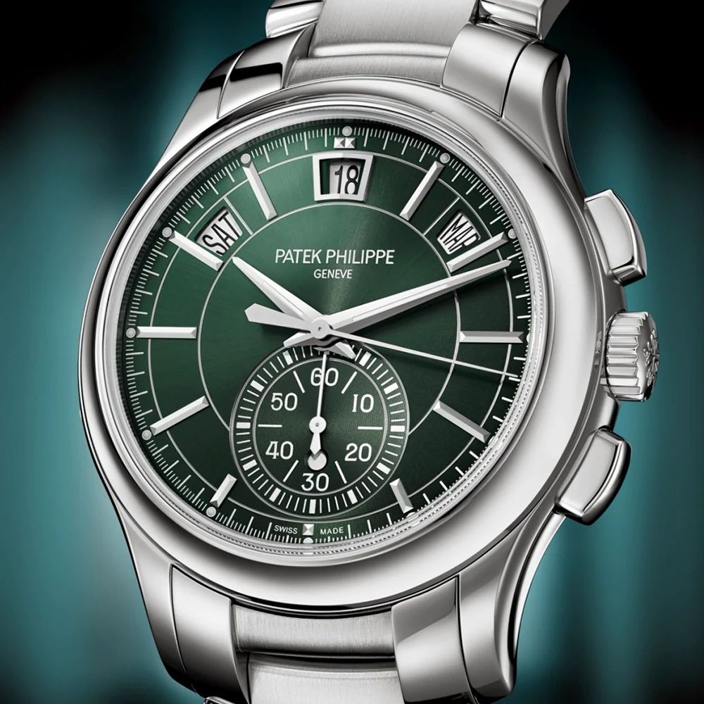 Complications Flyback Chronograph Annual Calendar Green Dial Watch - Image 3