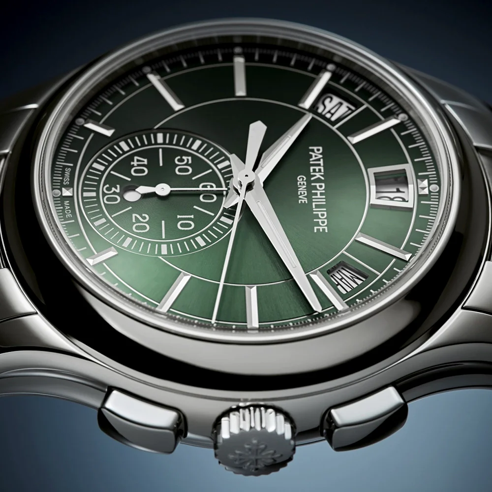 Complications Flyback Chronograph Annual Calendar Green Dial Watch - Image 5