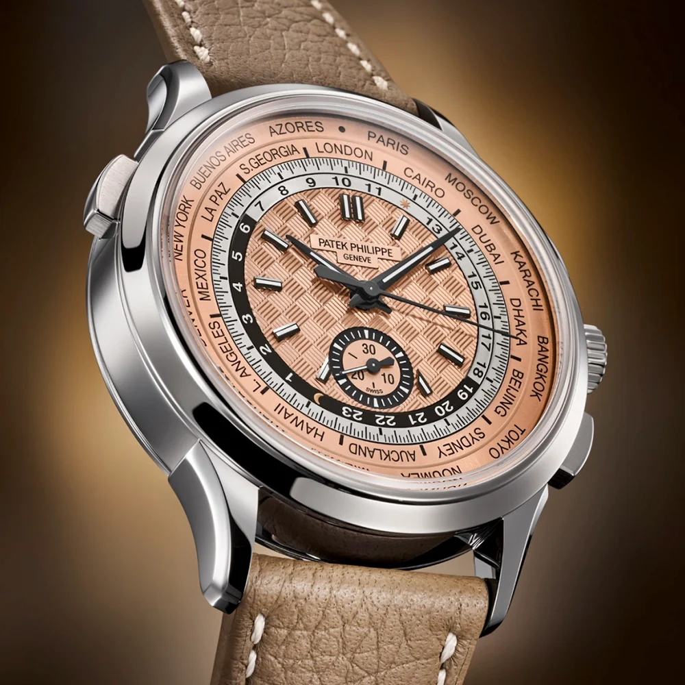 Complications World Time Flyback Chronograph Rose-Gilt Dial Watch - Image 3