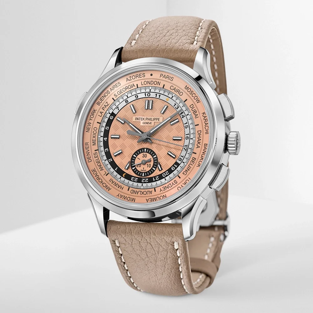 Complications World Time Flyback Chronograph Rose-Gilt Dial Watch - Image 7