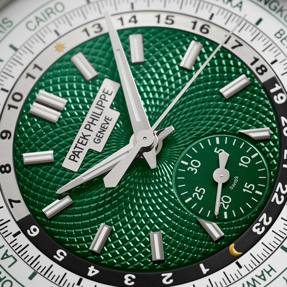 Complications World Time Flyback Chronograph Platinum Green Dial Watch - Image 2