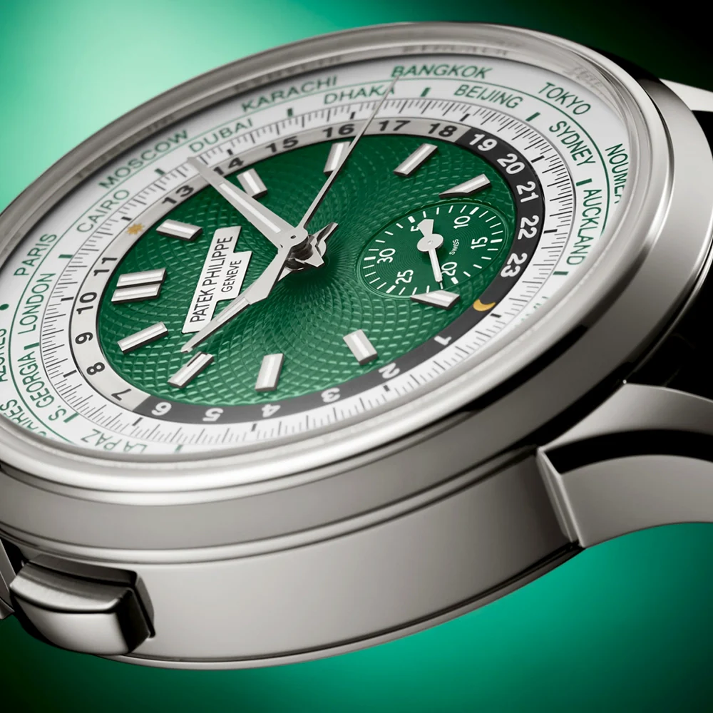 Complications World Time Flyback Chronograph Platinum Green Dial Watch - Image 3