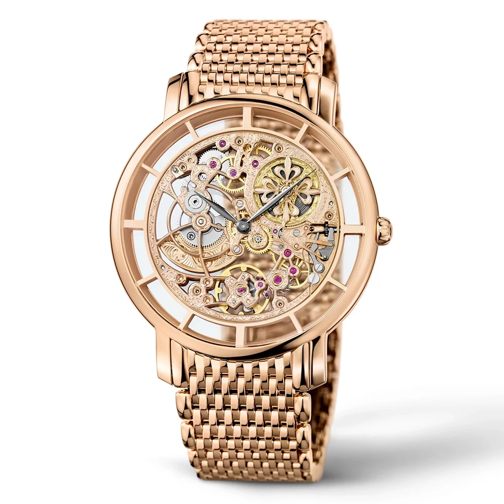Complications Skeleton Hand-Engraved Decoration 18ct Rose Gold Watch - Image 3