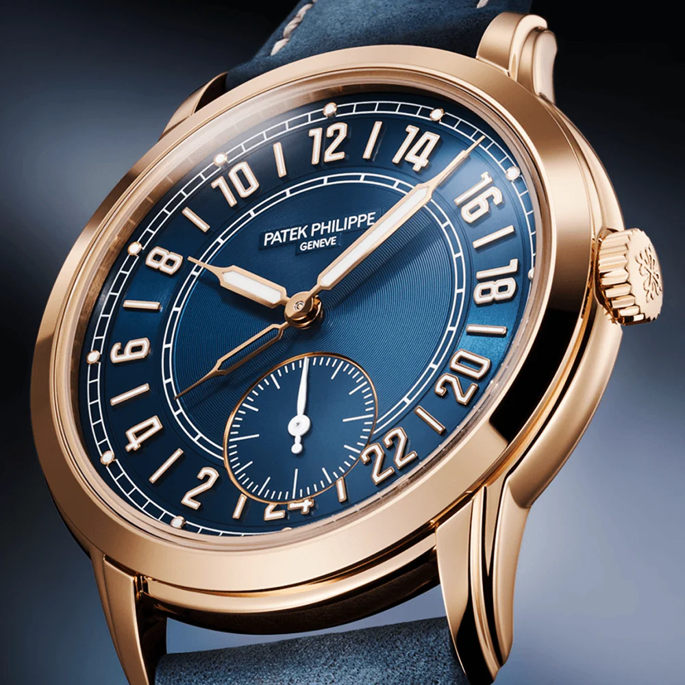 Complications Travel Time 42mm 18ct Rose Gold Blue Dial Men's Watch - Image 2