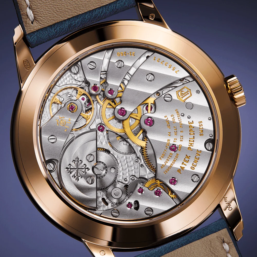 Complications Travel Time 42mm 18ct Rose Gold Blue Dial Men's Watch - Image 4