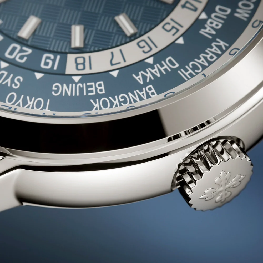 Complications World Time Date 40mm Blue Dial Denim Strap Watch - Image 4