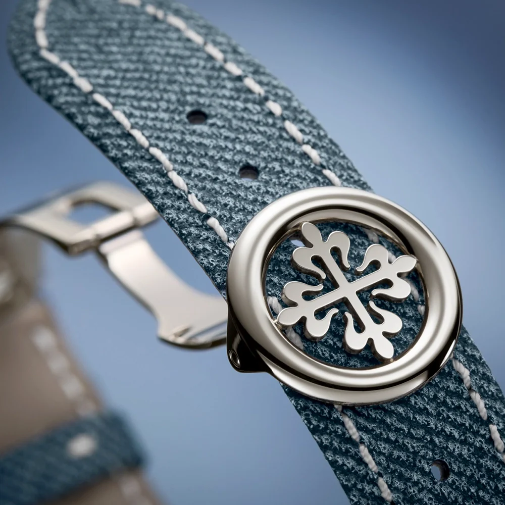 Complications World Time Date 40mm Blue Dial Denim Strap Watch - Image 6
