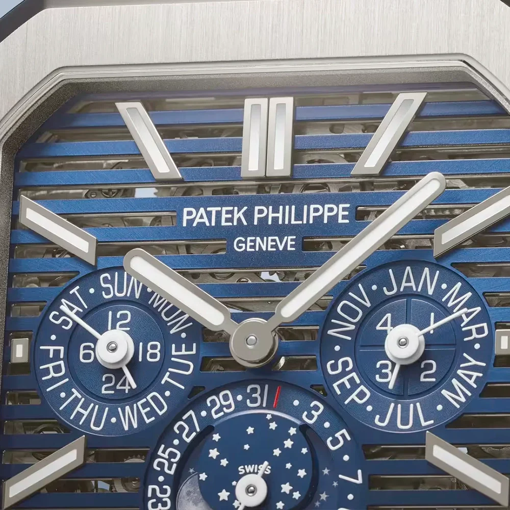 Cubitus Perpetual Calendar 45mm Platinum Skeleton Blue Dial Watch - Image 2