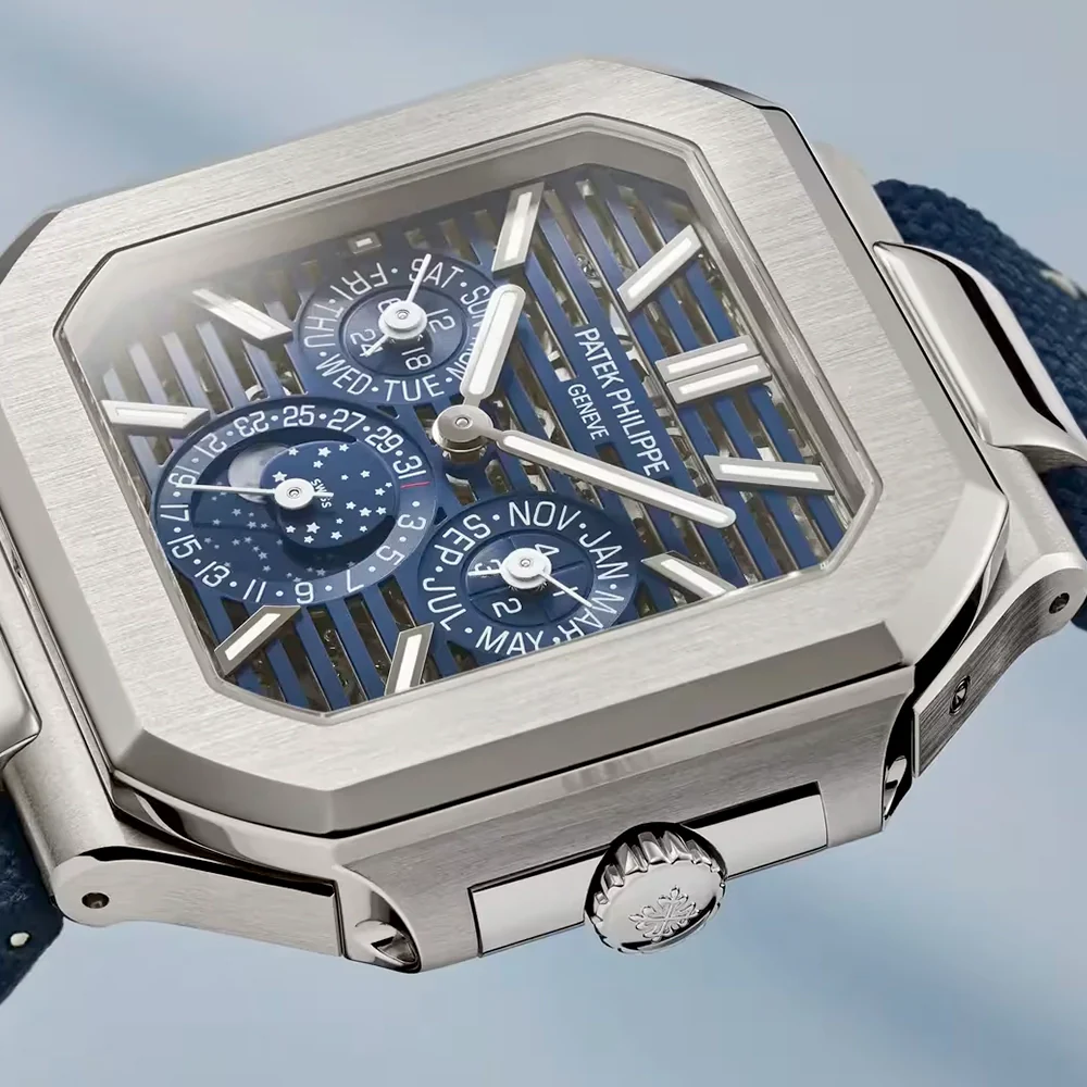 Cubitus Perpetual Calendar 45mm Platinum Skeleton Blue Dial Watch - Image 3