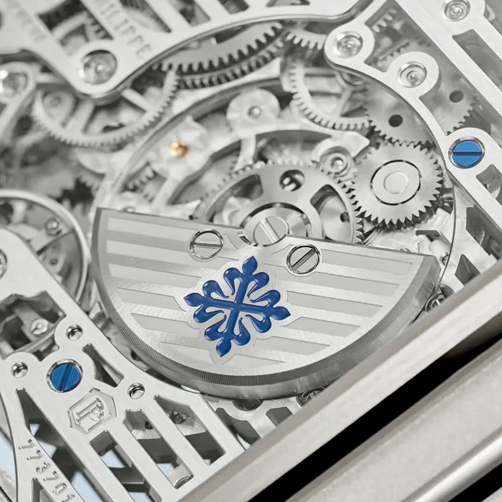 Cubitus Perpetual Calendar 45mm Platinum Skeleton Blue Dial Watch - Image 5