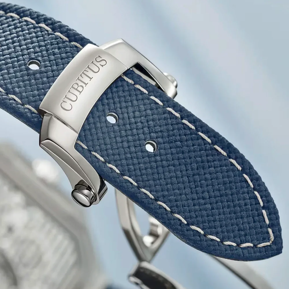 Cubitus Perpetual Calendar 45mm Platinum Skeleton Blue Dial Watch - Image 8