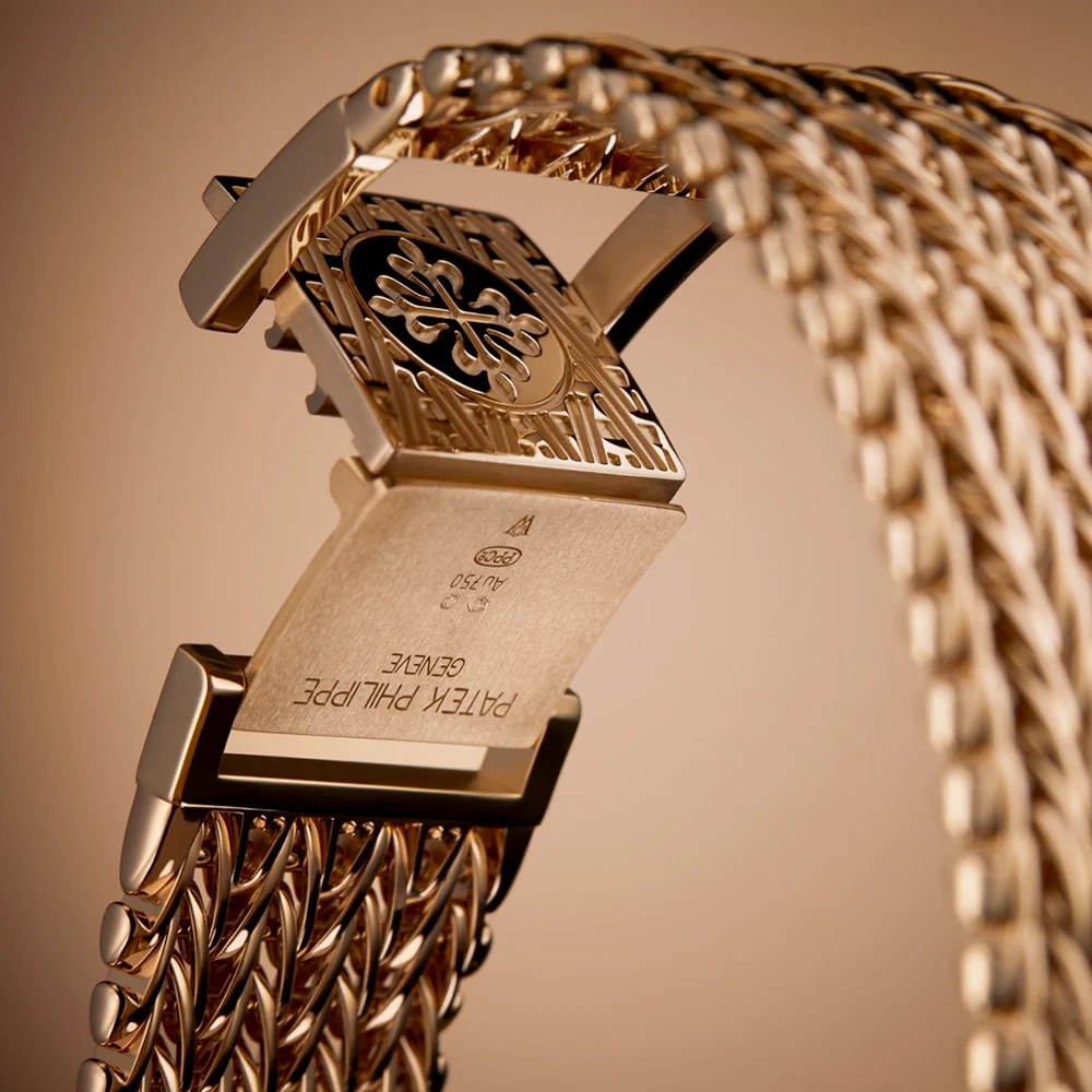 Golden Ellipse 18ct Rose Gold Ebony Black Dial Milanese Bracelet Watch - Image 3