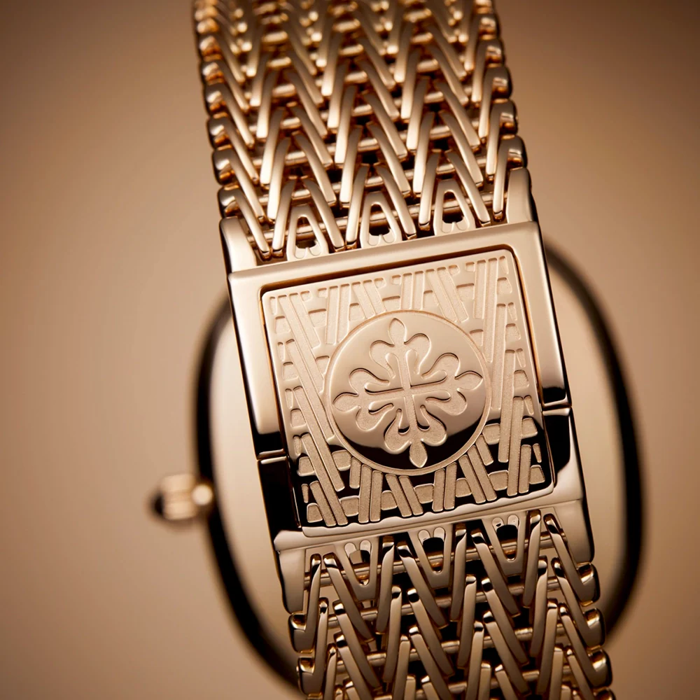 Golden Ellipse 18ct Rose Gold Ebony Black Dial Milanese Bracelet Watch - Image 5