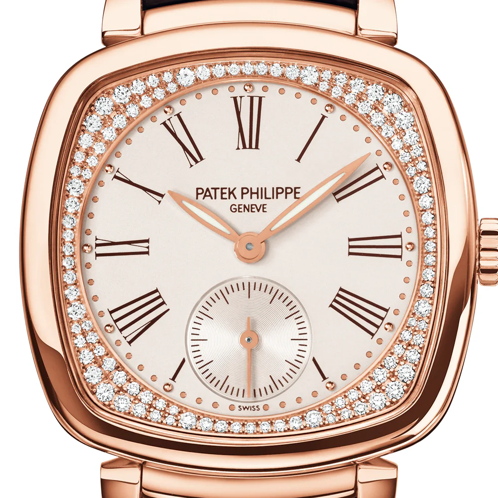 Gondolo 18ct Rose Gold Cushion Case & Diamond Set Manual Wind Ladies Watch - Image 4