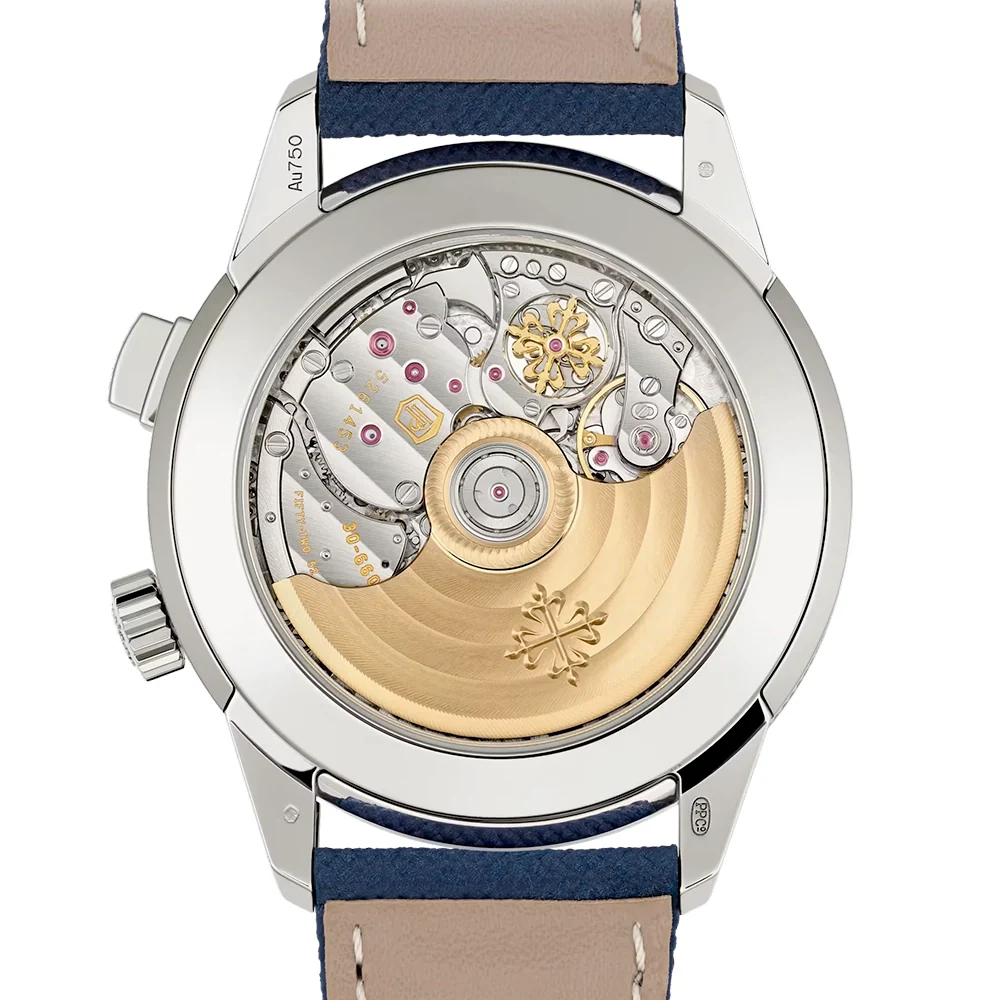 Grand Complications 24hr-Alarm 18ct White Gold Blue Textured Dial Watch - Image 5
