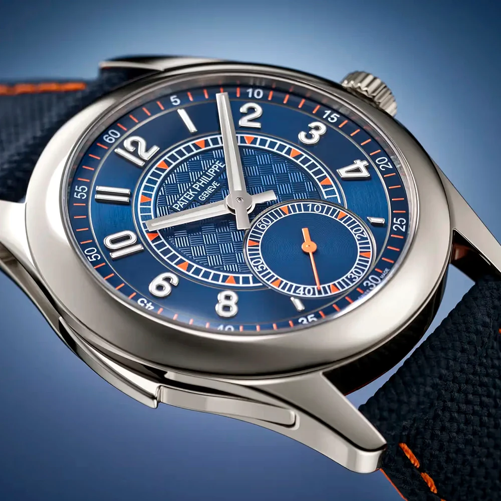Grand Complications Minute-Repeater 18ct White Gold Blue Carbon Dial Watch - Image 3