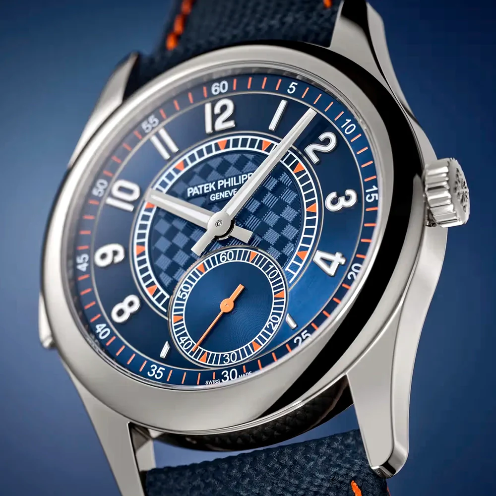 Grand Complications Minute-Repeater 18ct White Gold Blue Carbon Dial Watch - Image 4