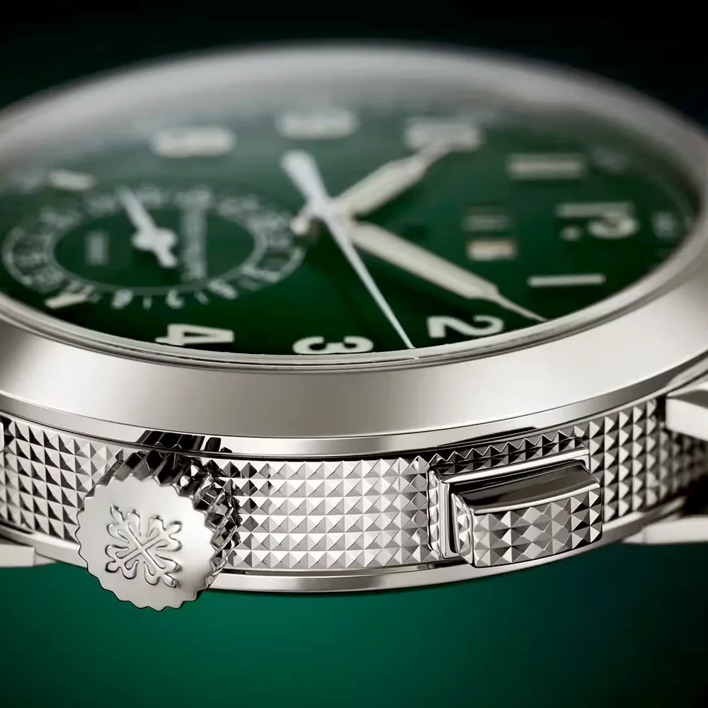 Grand Complications 24hr-Alarm 18ct White Gold Green Textured Dial Watch - Image 5