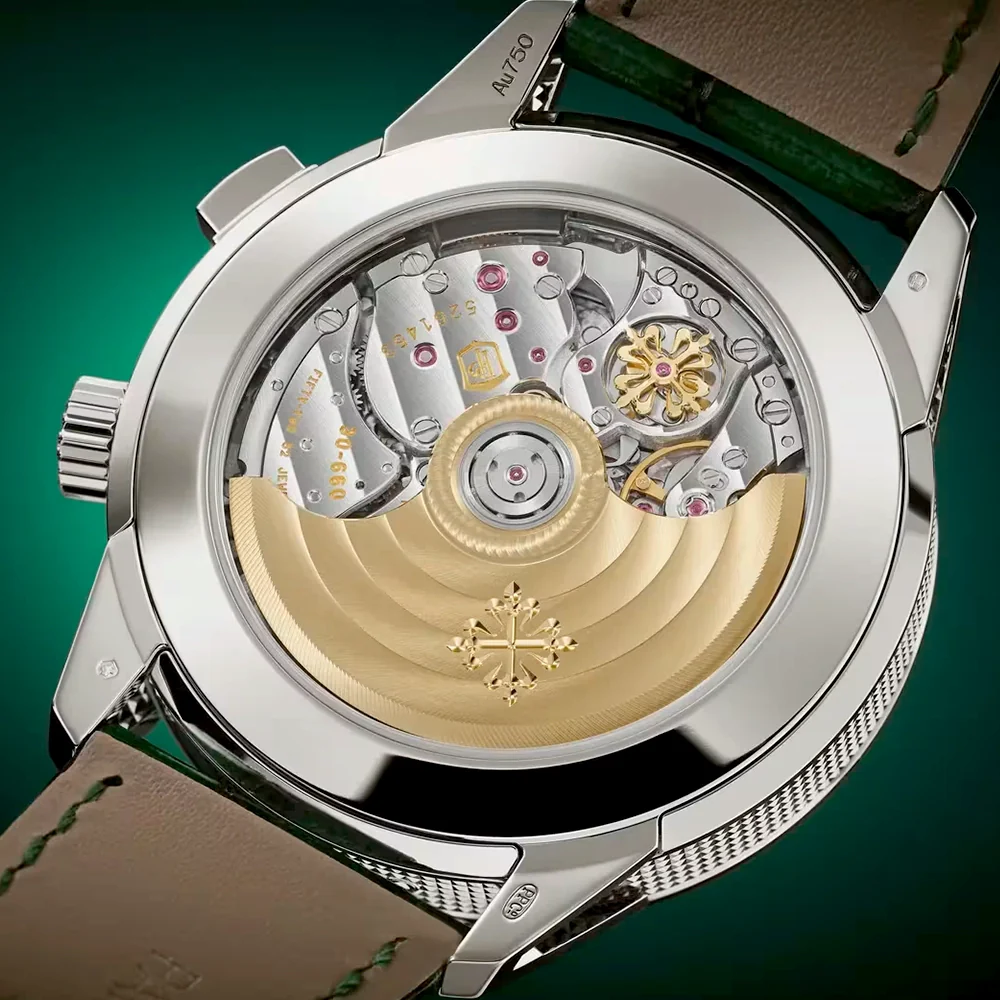 Grand Complications 24hr-Alarm 18ct White Gold Green Textured Dial Watch - Image 6