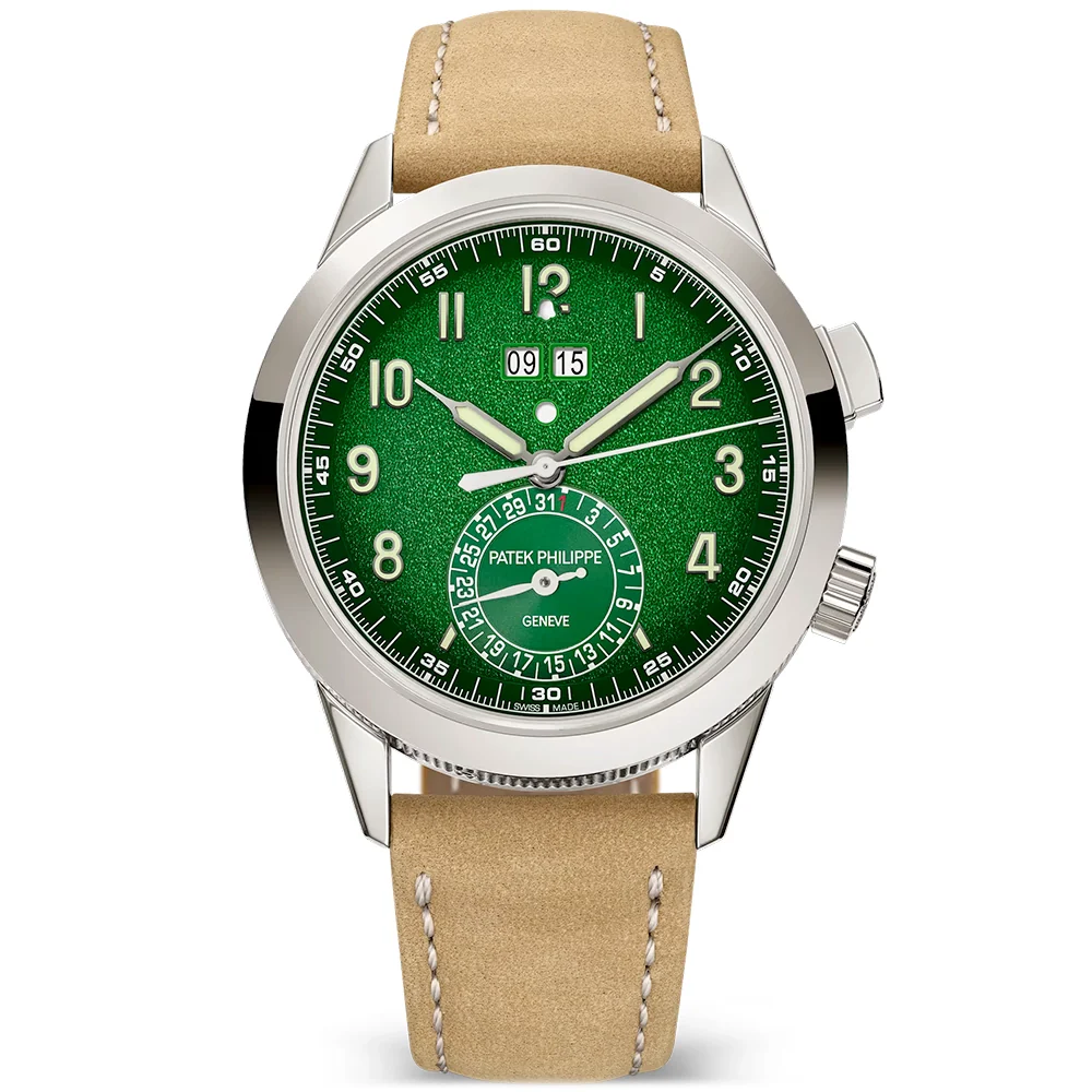 Grand Complications 24hr-Alarm 18ct White Gold Green Textured Dial Watch - Image 8