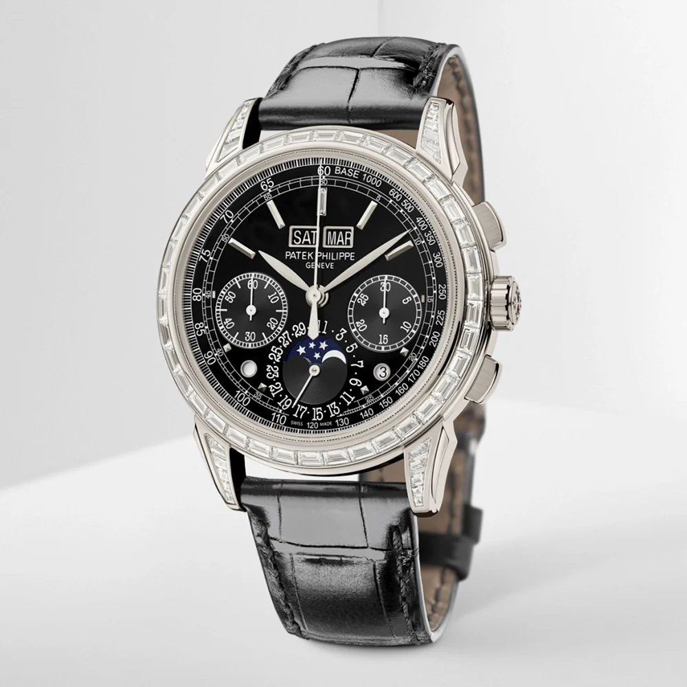 Grand Complications Perpetual Calendar Chronograph Diamond Set Watch - Image 7
