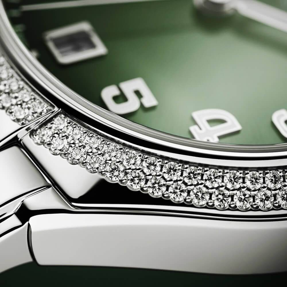 Twenty~4 36mm Olive Green Sunburst Dial & Diamond Bezel Ladies Watch - Image 6