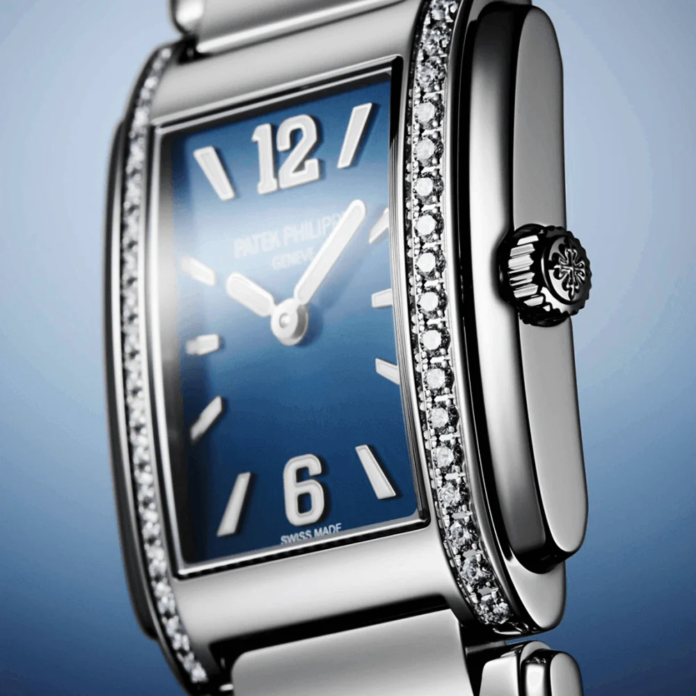 Twenty~4 Diamond Set Bezel Blue Dial Ladies Bracelet Watch - Image 7