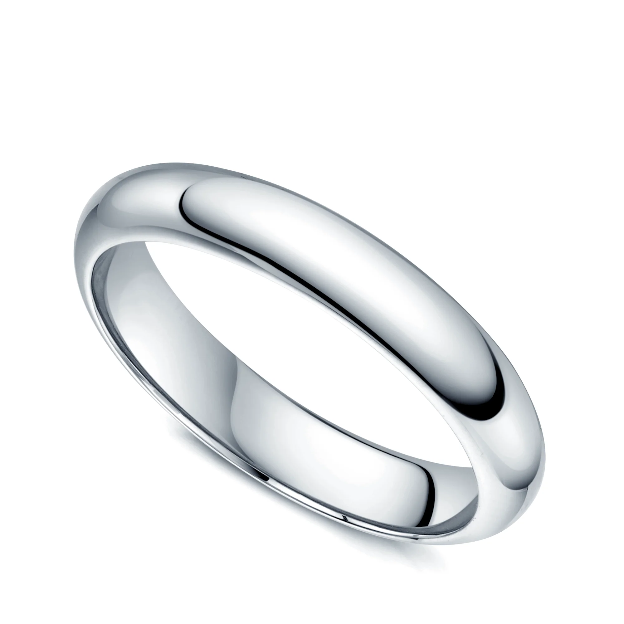 Platinum D-Shape Ladies Wedding Ring - Image 3
