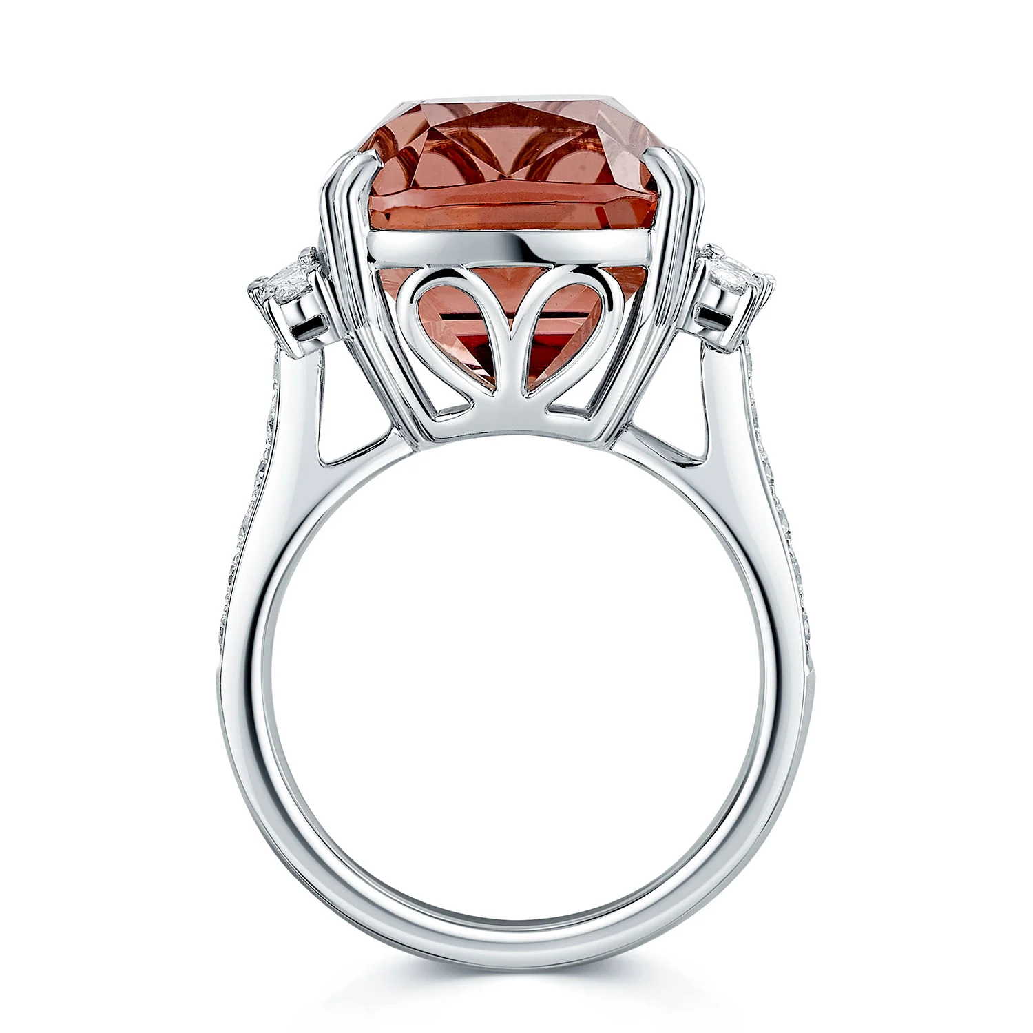 Platinum Pink Tourmaline And Diamond Ring - Image 6