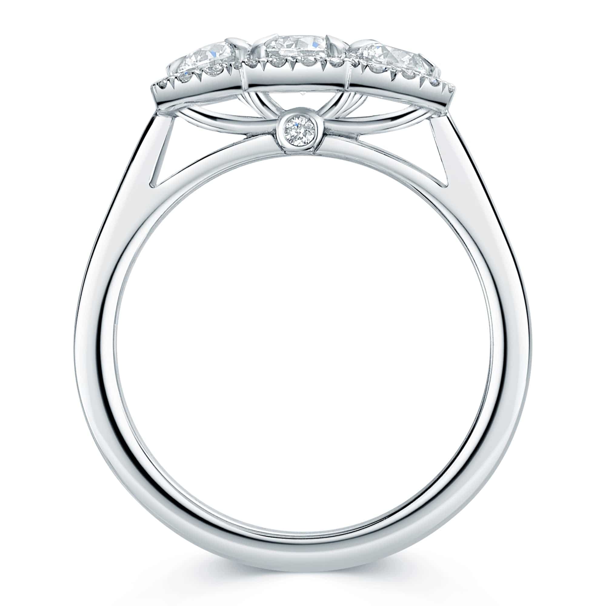 Platinum GIA Certificated Round Brilliant Cut Diamond Three Stone Ring - Image 3
