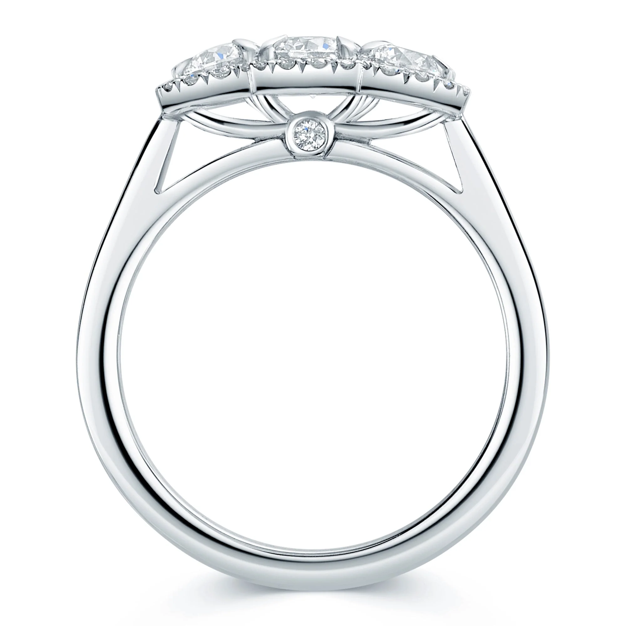 Platinum GIA Certificated Round Brilliant Cut Diamond Three Stone Ring - Image 6