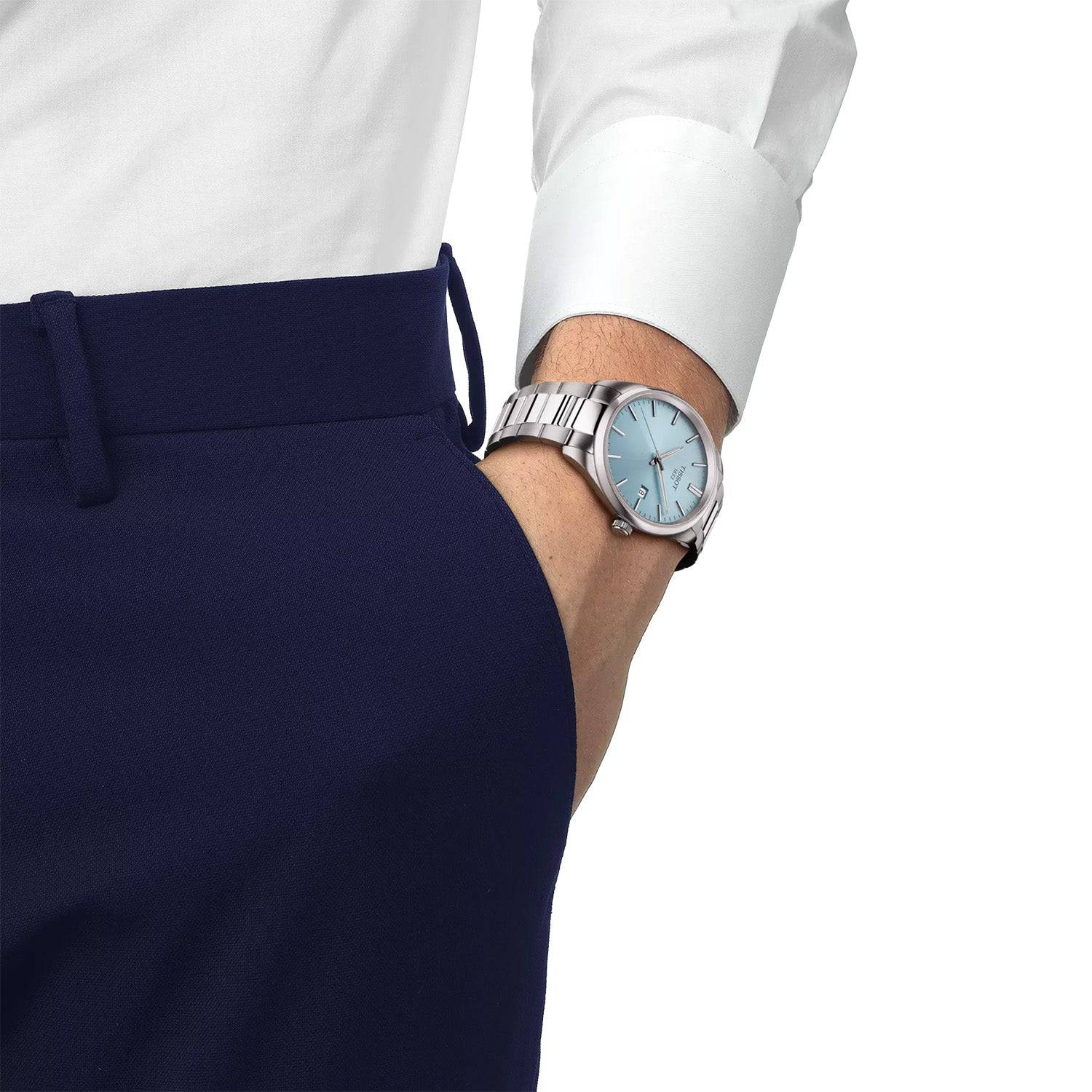 PR 100 40mm Ice Blue Dial Steel Bracelet Mens Watch - Image 2