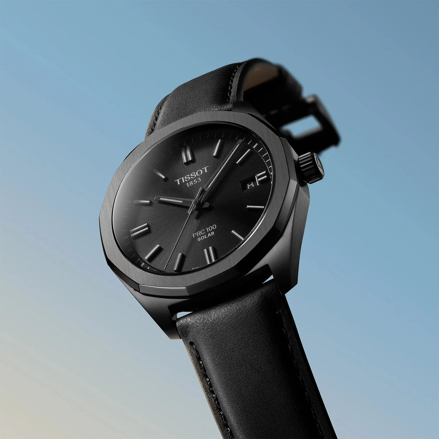 PRC 100 Solar 39mm Black PVD Mens Strap Watch - Image 2