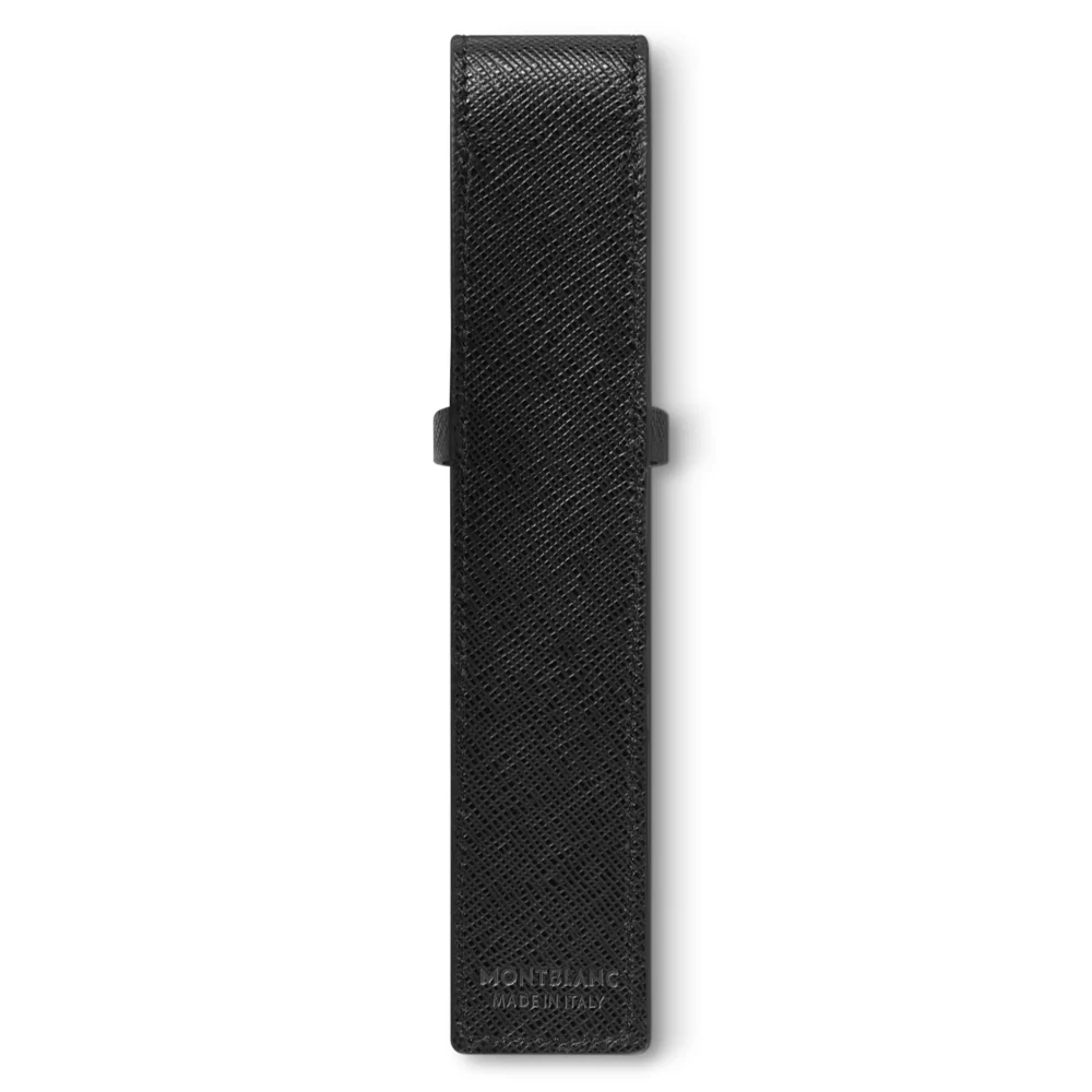 Sartorial Black Leather Pen Pouch - Image 2