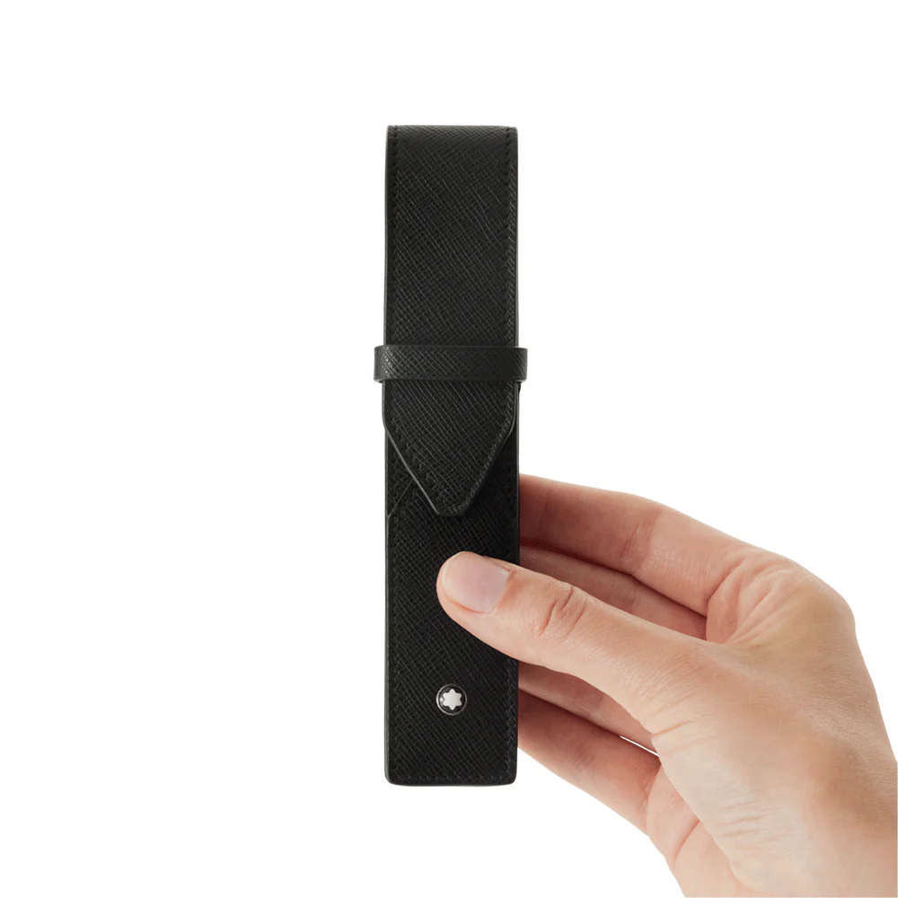 Sartorial Black Leather Pen Pouch - Image 3