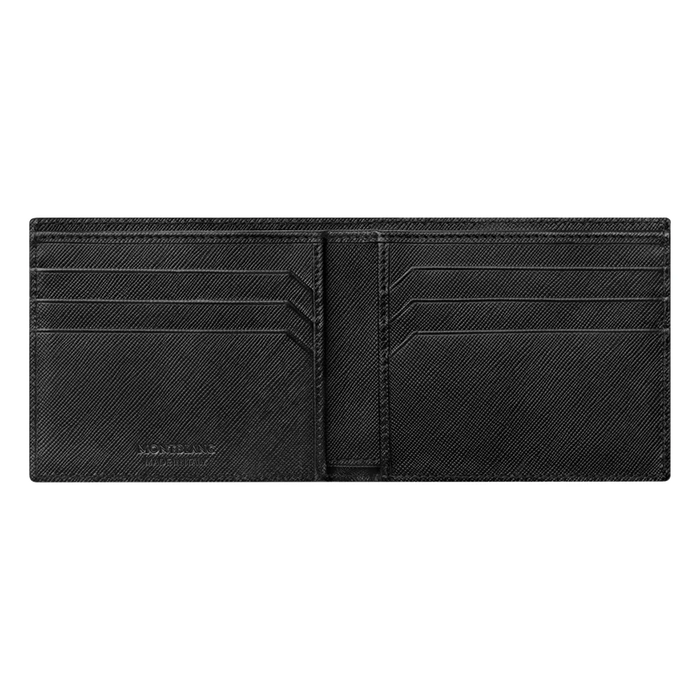 Sartorial Calligraphy Black Leather 6cc Wallet - Image 3