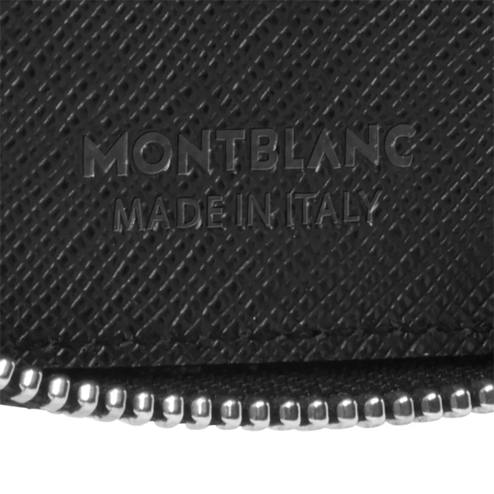 Sartorial Two Zip Black Leather Pen Pouch - Image 6