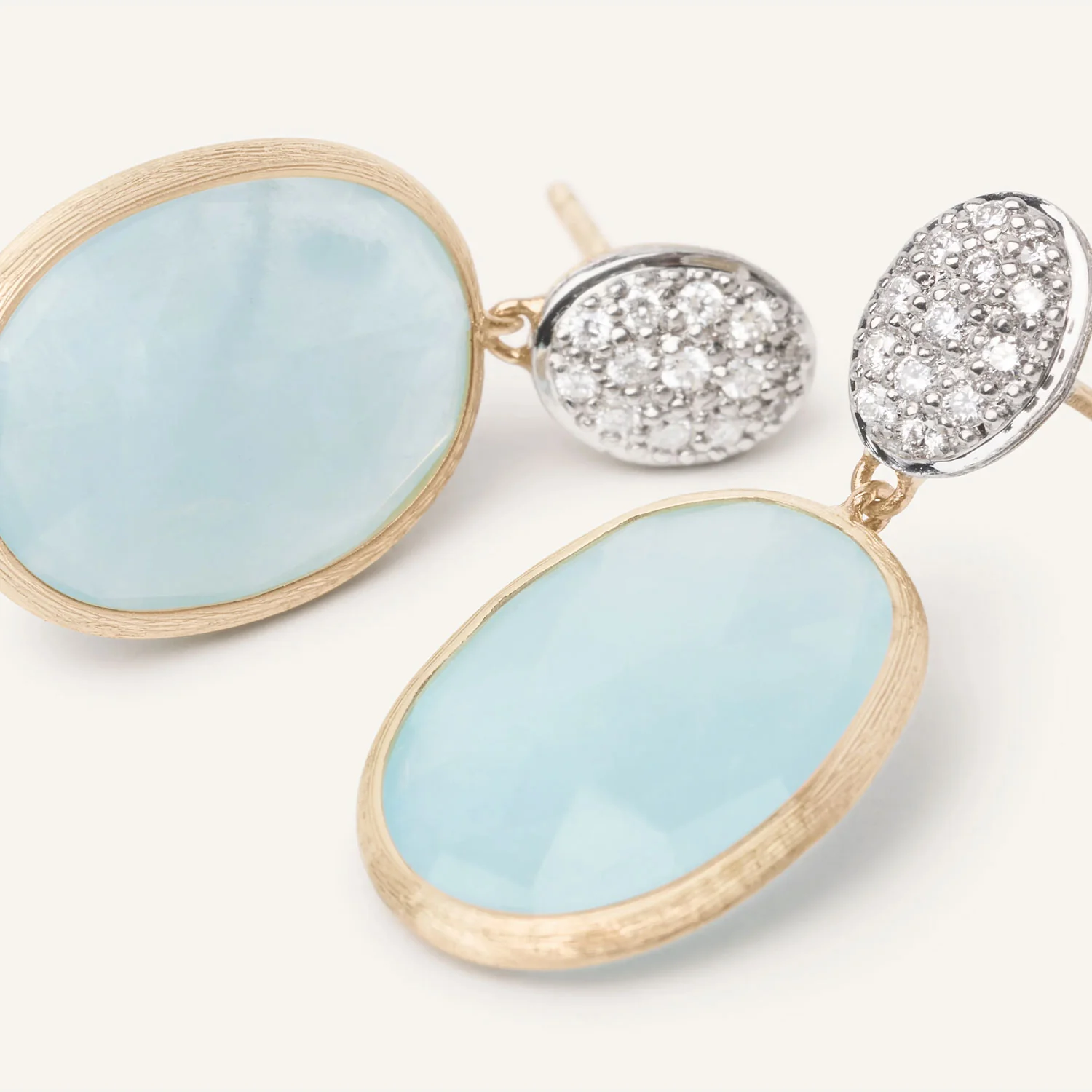 Siviglia 18ct Yellow Gold Aquamarine & Diamond Drop Earrings - Image 3