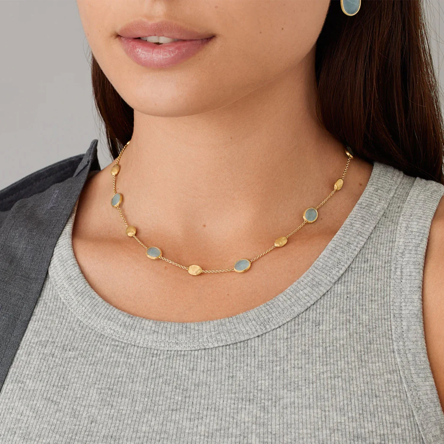 Siviglia 18ct Yellow Gold Aquamarine Necklace - Image 2