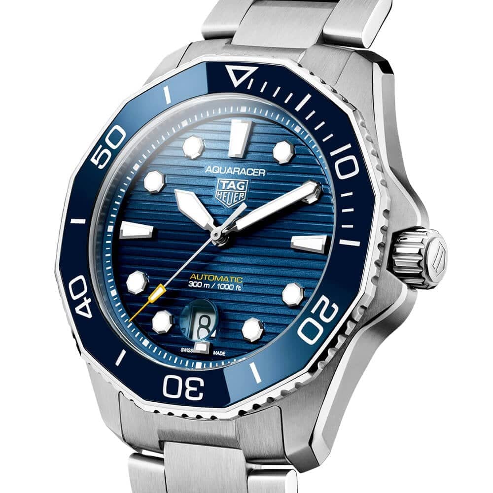 Aquaracer 43mm Blue Dial & Ceramic Bezel Men's Automatic Bracelet Watch - Image 2