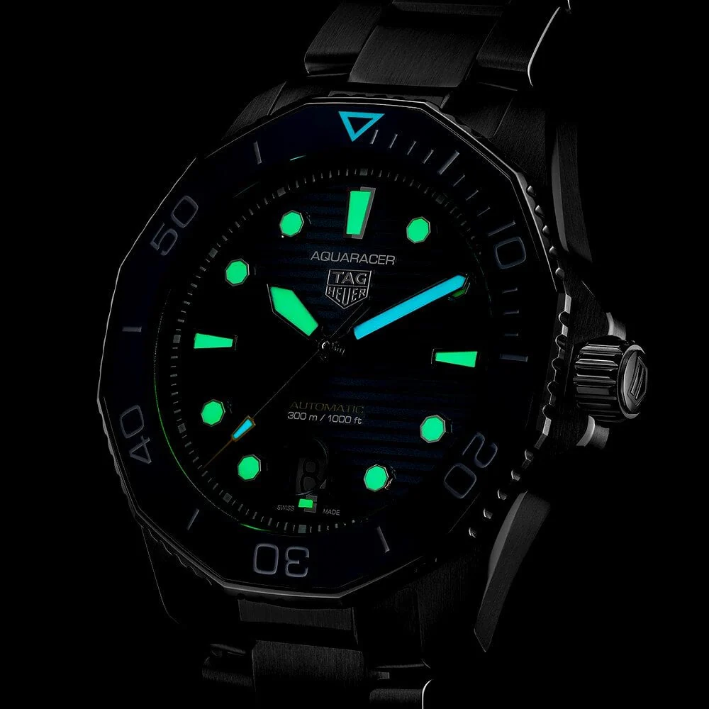 Aquaracer 43mm Blue Dial & Ceramic Bezel Men's Automatic Bracelet Watch - Image 5