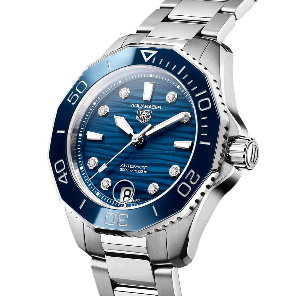 Aquaracer 36mm Blue Diamond Dial Automatic Bracelet Watch - Image 3