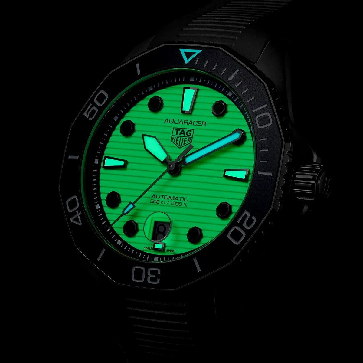 Aquaracer Nightdiver 43mm Ceramic Bezel Mens Automatic Strap Watch - Image 2