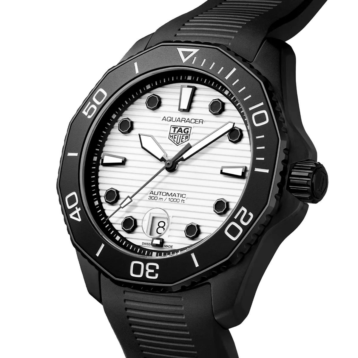 Aquaracer Nightdiver 43mm Ceramic Bezel Mens Automatic Strap Watch - Image 3