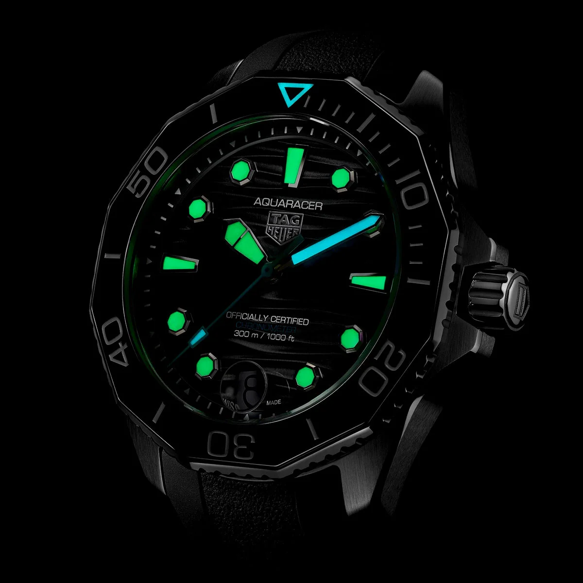 Aquaracer Professional 300 Date 42mm Black Dial Strap Watch - Image 5