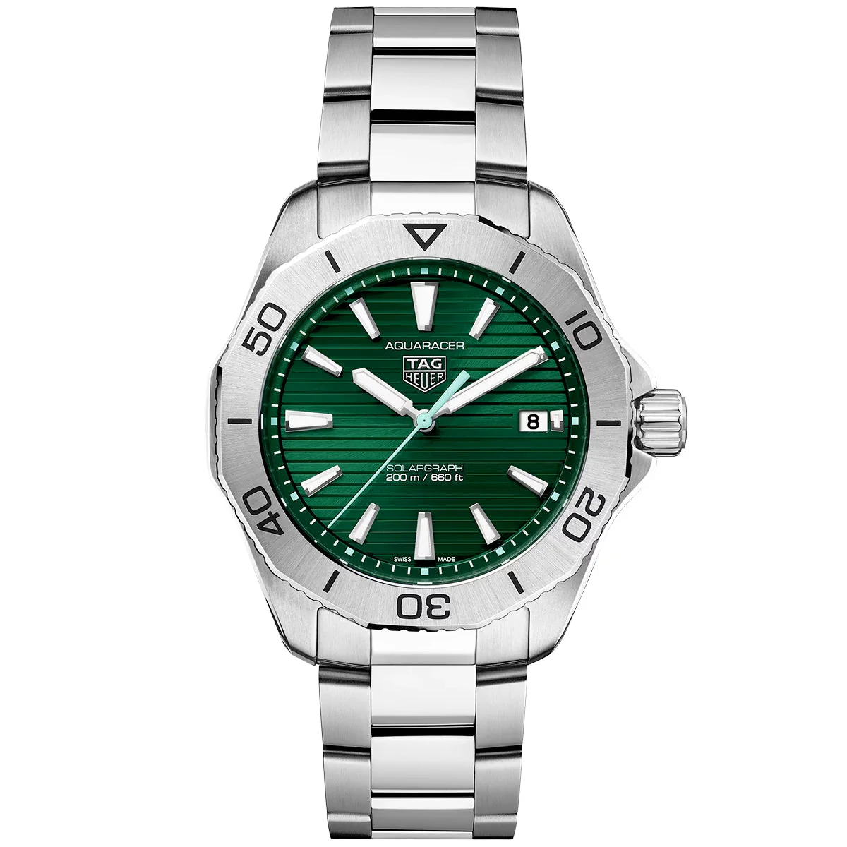 Aquaracer Professional 200 Solargraph 40mm Green Dial Bracelet Watch - Image 4