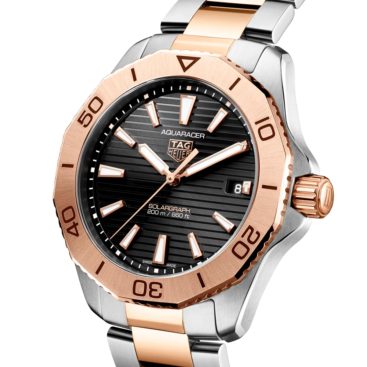 Aquaracer Professional 200 Solargraph Black Dial Two-Tone Bracelet Watch - Image 2