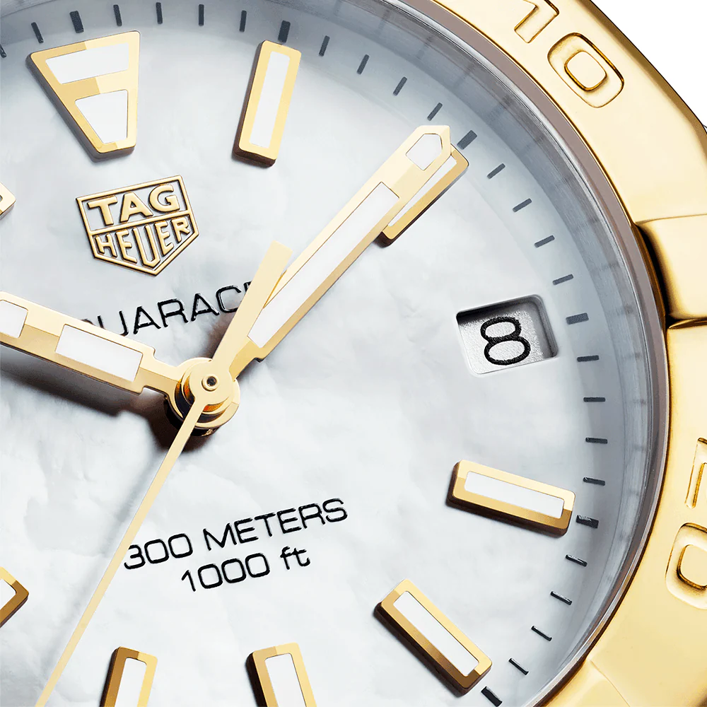 Aquaracer 32mm Two-Tone White Mother of Pearl Dial Ladies Watch - Image 3
