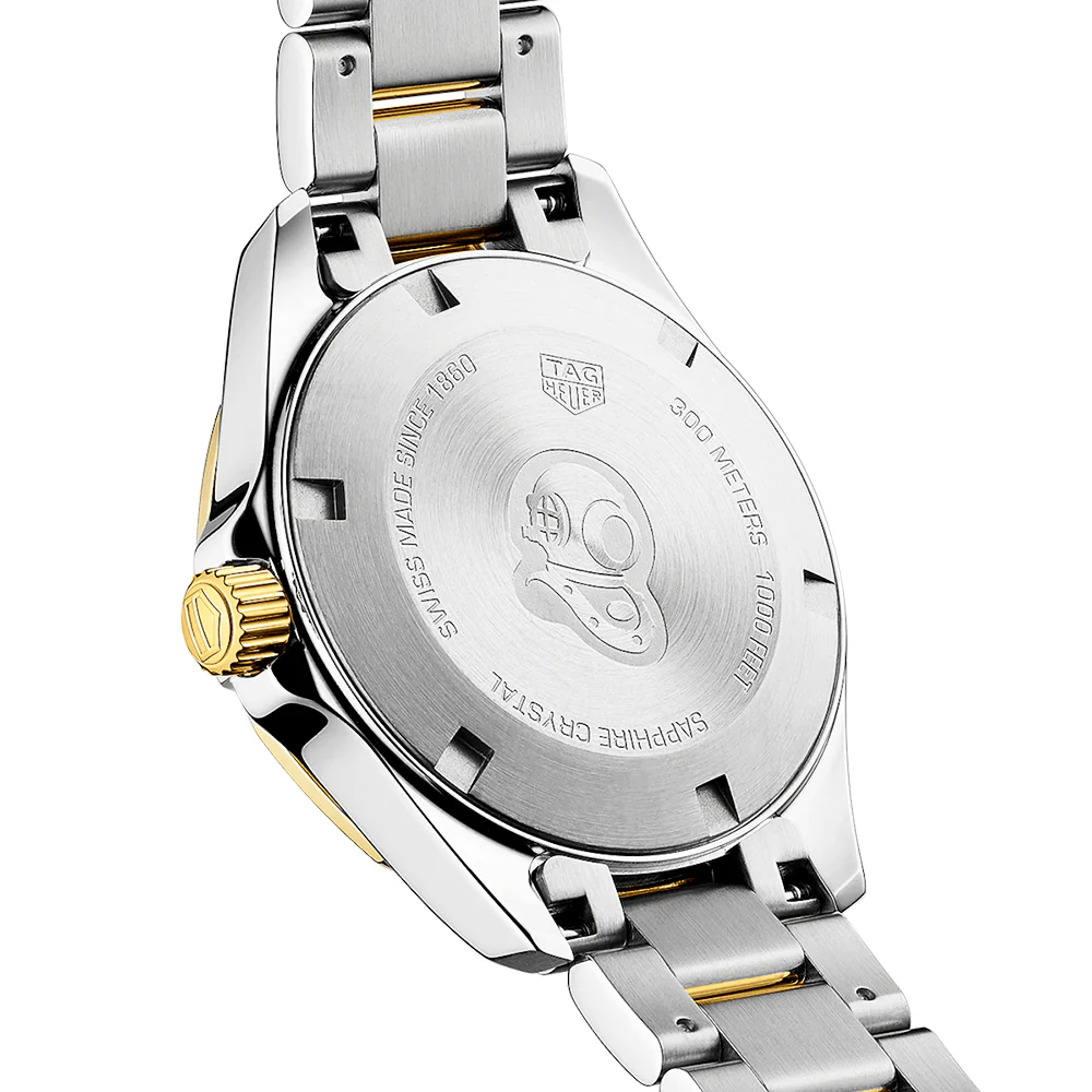 Aquaracer 32mm Two-Tone White Mother of Pearl Diamond Dial Watch - Image 4