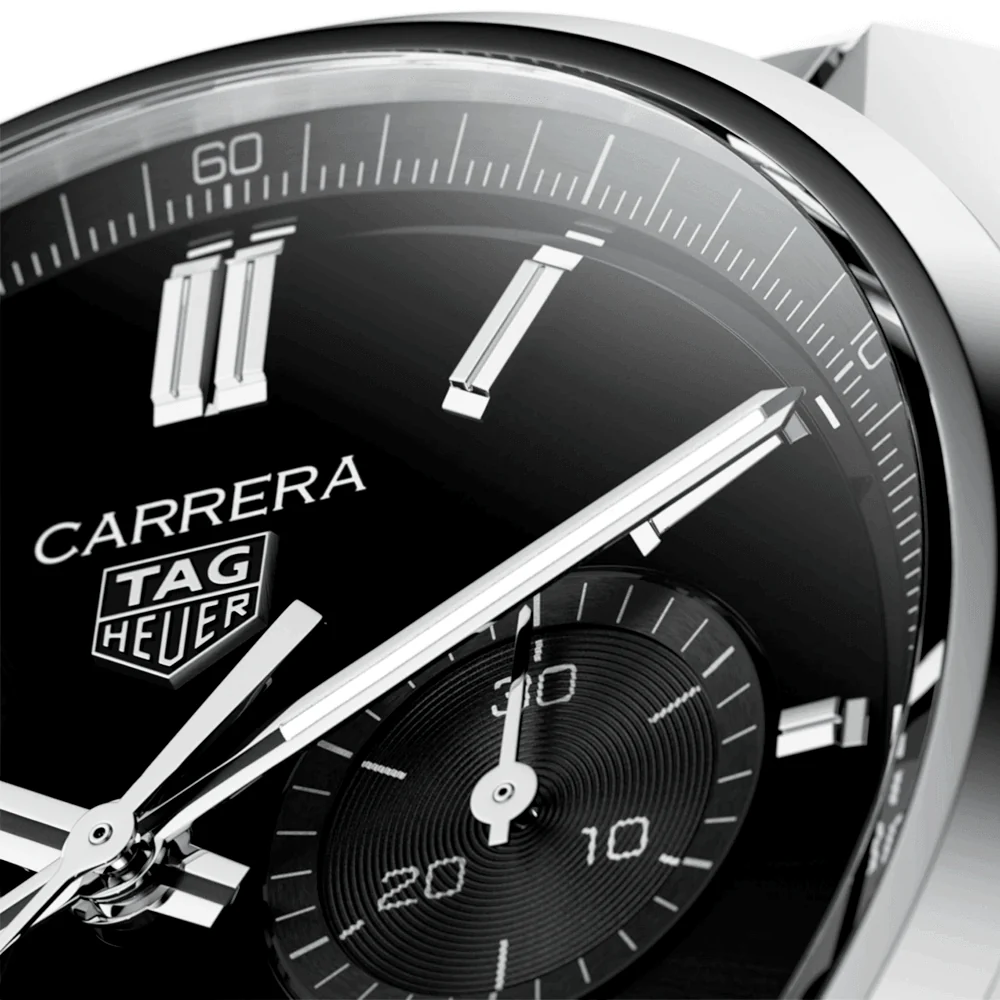 Carrera 42mm Black Dial Automatic Chronograph Bracelet Watch - Image 4
